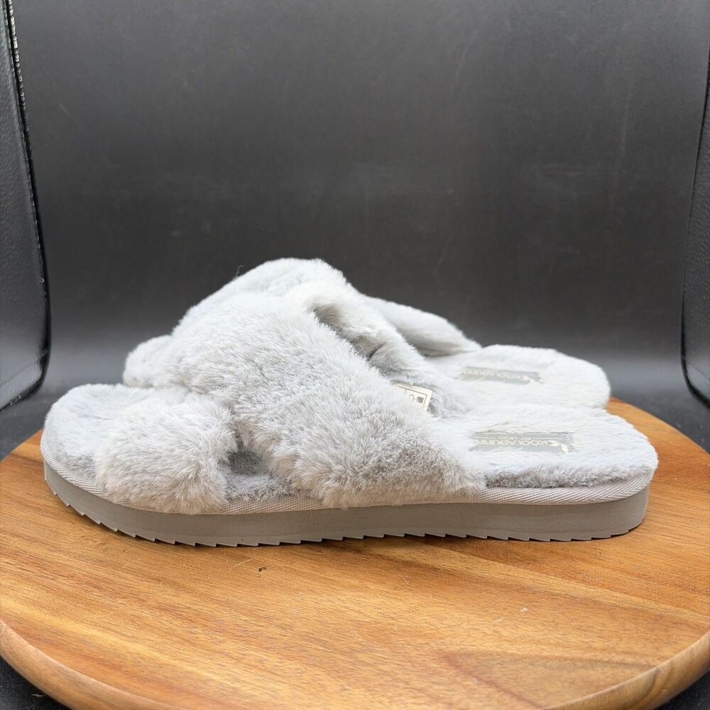 Koolaburra By UGG Slippers Shoes Womens Size 8 Gray Fuzzy Slide House